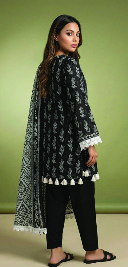 Digital Printed Lawn 3 PC Suit-ZR127