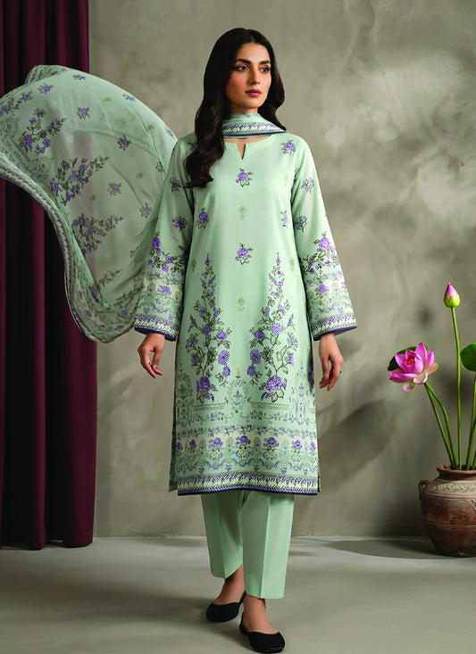 Digital Printed 3PC Lawn Suit-ZR122
