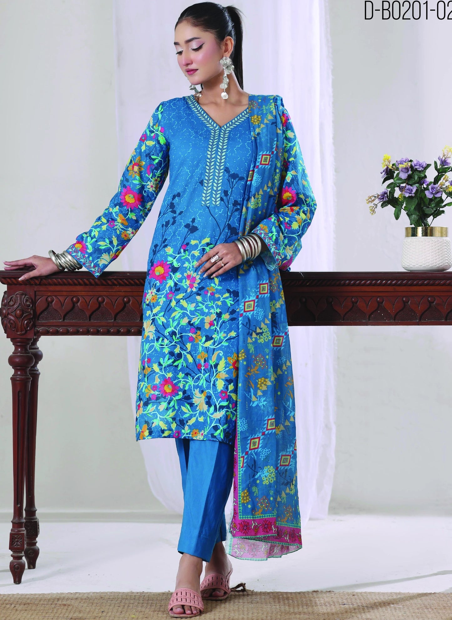 Digital Printed Lawn 3PC-ZR186