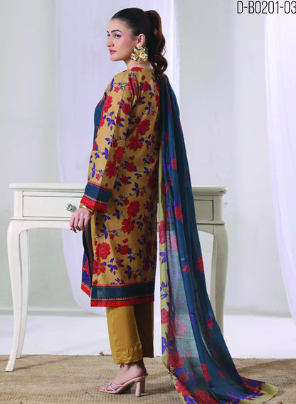 Digital Printed Lawn 3PC-ZR183