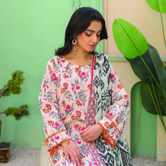 Printed Lawn 3PC-Stitched