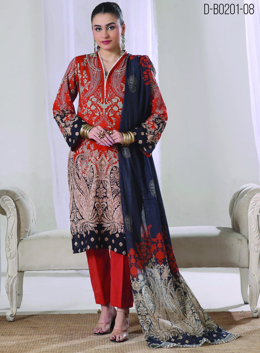 Digital Printed Lawn 3PC-ZR185